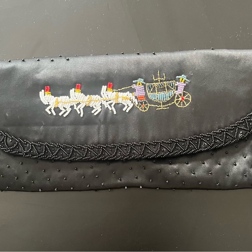 Vintage satin and beaded clutch